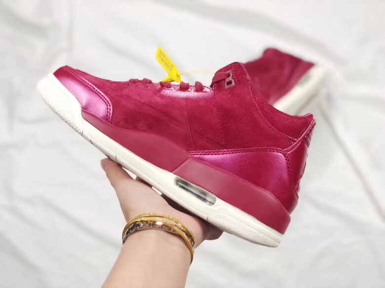 Air Jordan 3 Rose Gold Wine Red Shoes - Click Image to Close